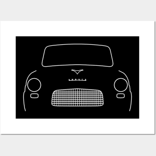 Ford Anglia 100E 1958 classic car outline graphic (white) Posters and Art